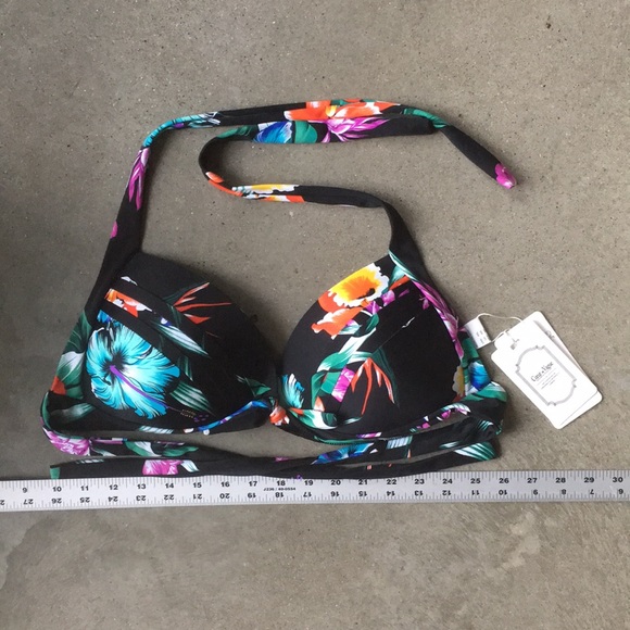 Cœur de Vague Other - Black Tropical Tie Swim Top 4XL